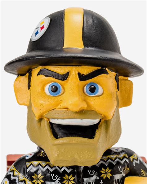 Steely McBeam Pittsburgh Steelers Holiday Mascot Bobblehead FOCO