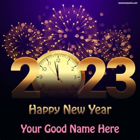 New Year Countdown 2023 Welcome Wishes With Name Editable Card