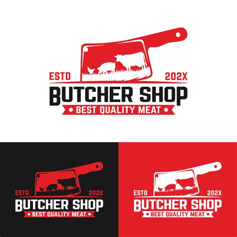 Meat Knife with Cow Pork Chicken Vintage Logo Design Template 3504255 ...