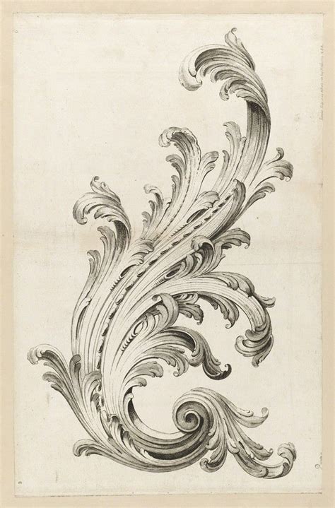 Alexis Peyrotte | Acanthus Leaf Design (1740) | Artsy | Filigree tattoo, Ornament drawing, Acanthus