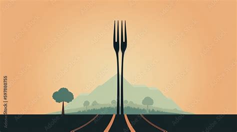 Fork in the road metaphor. Concept for The Art of Decision-Making. Generative AI. Stock ...