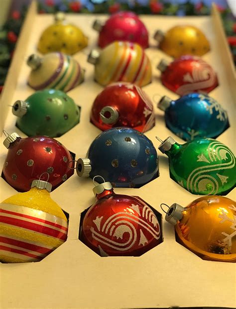 Vintage Glass Tree Ornaments, Woolworths Glass Ball ornaments, Christmas Ball ornaments, set of ...