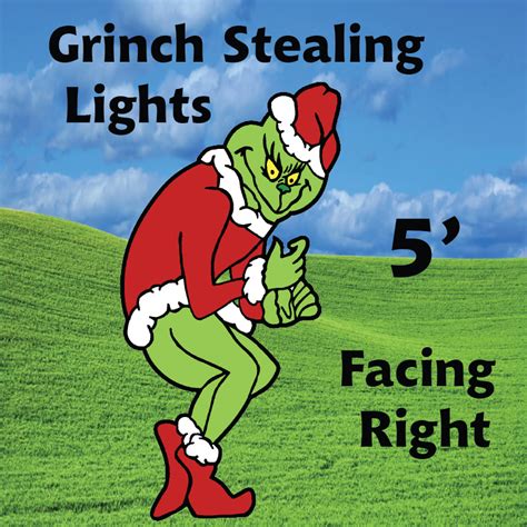 Grinch Stealing Lights Right 5ft - StoneyKins Yard Art Patterns