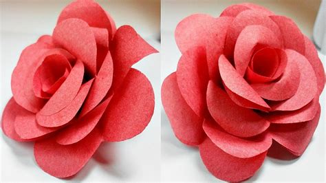 How to Make Easy Paper Roses Flowers at Home DIY - YouTube