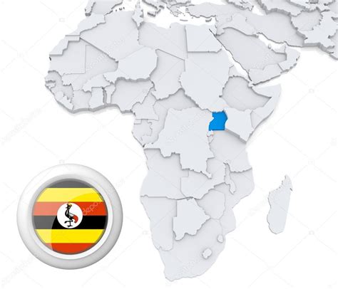 Uganda on Africa map — Stock Photo © kerdazz7 #28740359