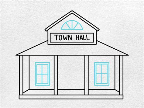 How to Draw a Town Hall - HelloArtsy