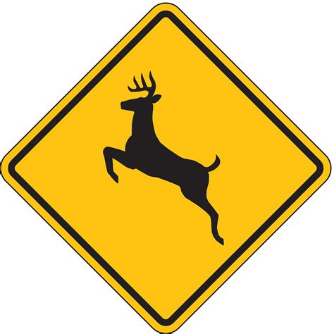 LYLE Deer Crossing Pictogram Traffic Sign, MUTCD Code W11-3, 24 in x 24 in - 3PNC5|W11-3-24HA ...