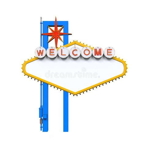 Blank Las Vegas Welcome Sign Stock Illustration - Illustration of image, famous: 34535192