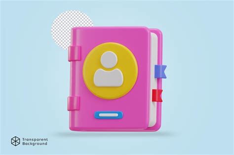 Premium PSD | 3d colorful contact book icon vector illustration