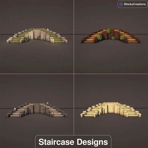 Minecraft Build Gallery🖼️ on Instagram: "💬Four Staircase designs!🐾 Save ...