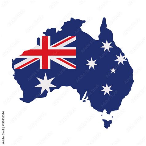 australia map with flag Stock Vector | Adobe Stock