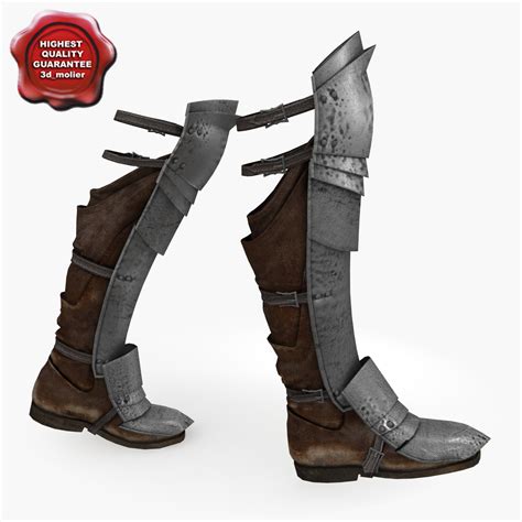 3d model of medieval armour boots v3