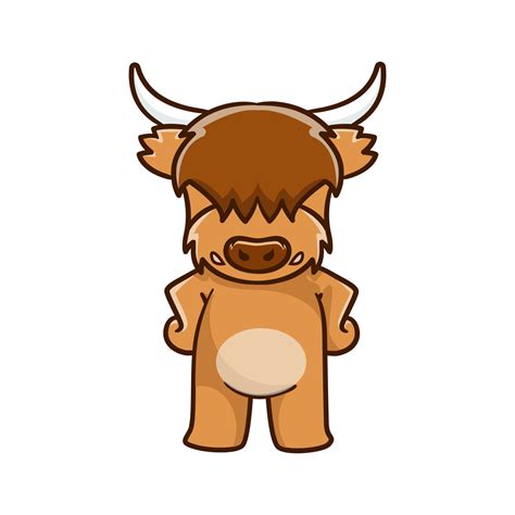 Cute Highland cow cartoon clipart with funny pose vector illustration 17748652 Vector Art at ...