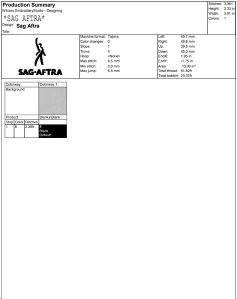 Sag Aftra Logo Embroidery Design File Instant Download