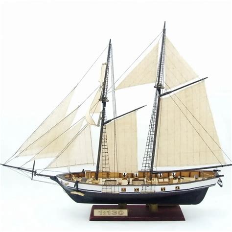 1:130 Scale Sailboat Model 380x130x270mm DIY Ship Assembly Model Kits Classical Handmade Wooden ...