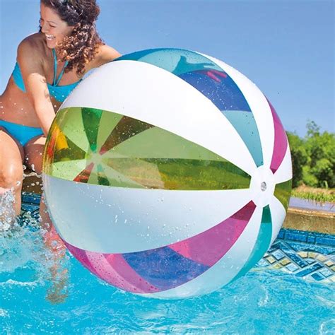 INTEX Lively Print Transparent Beach Balls 20 Inch / Giant Colorful ...