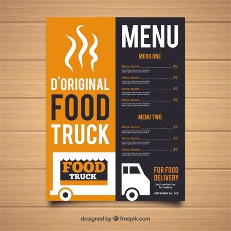 Free Vector | Original food truck menu template | Menu de food truck, Modèles de menu ...