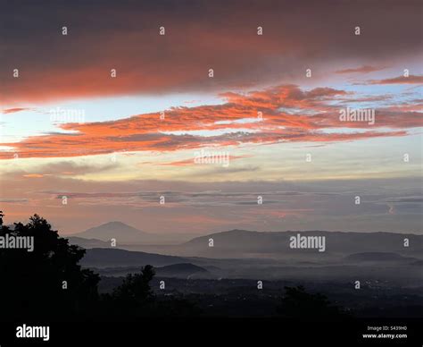 Mountain’s silhouette during sunset, Indonesia Stock Photo - Alamy