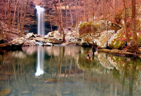 Winter view of Cedar Falls -- Petit Jean State Park, Arkansas (pinned ...