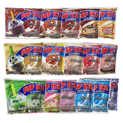 Jual POP ICE / POP ES / ES BLENDER SACHET SEMUA VARIANT / 1 RENTENG 10PCS | Shopee Indonesia