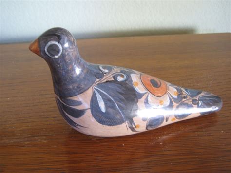 Hand Made Tonala Mexican Pottery Bird by terrilynnsvintage on Etsy