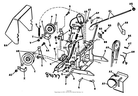 Simplicity 990345 - 36" Rotary Snow Blower Attachment Parts Diagram for HITCH & PULLEY GROUP