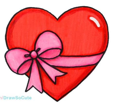 Heart Gift | Valentines day drawing, Valentine drawing, Easy drawings