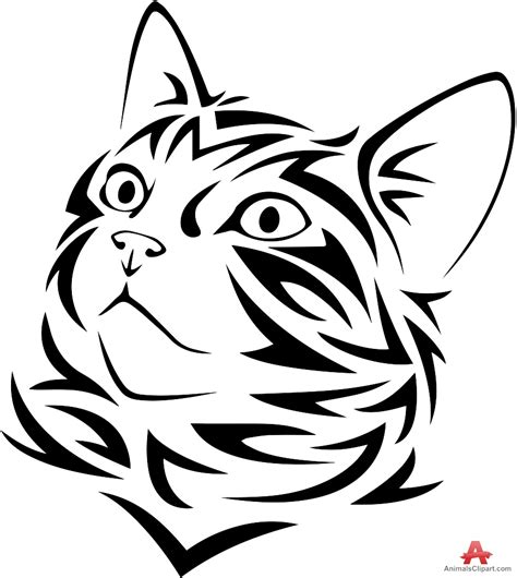 Cat Face Clipart Black And White | Free download on ClipArtMag