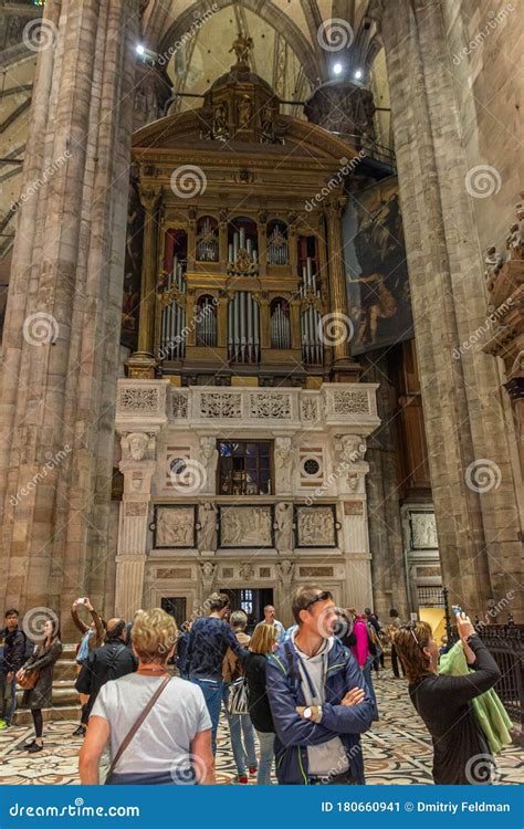 The Big Organ in the Interior of the Cathedral of Milan - Duomo Di ...