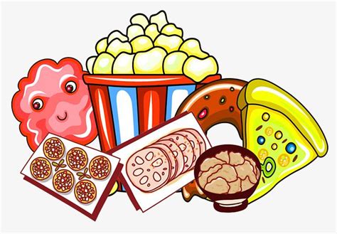 Cartoon Snack Food | Food graphic design, Snack clipart, Food cartoon