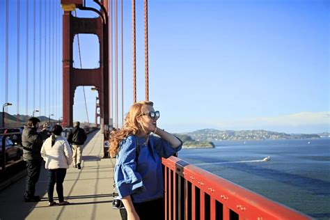 Walking across the Golden Gate Bridge