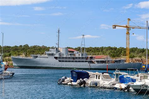 Beautiful old ship Galeb during restoration in port of Kraljevica ...