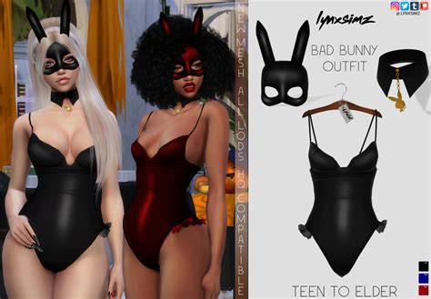 LYNXsimz — BAD BUNNY OUTFIT 👯‍♀️🔥 DOWNLOAD MASK @ SIMSDOM... | Sims 4 mods clothes, Sims 4 ...