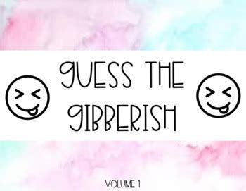 Guess the Gibberish - Volume 1 by Shore to Learn | TpT