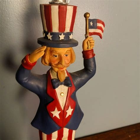 Uncle Sam Patriotic Table Lamp, Night Light, Resin, 12", 4th of July | eBay