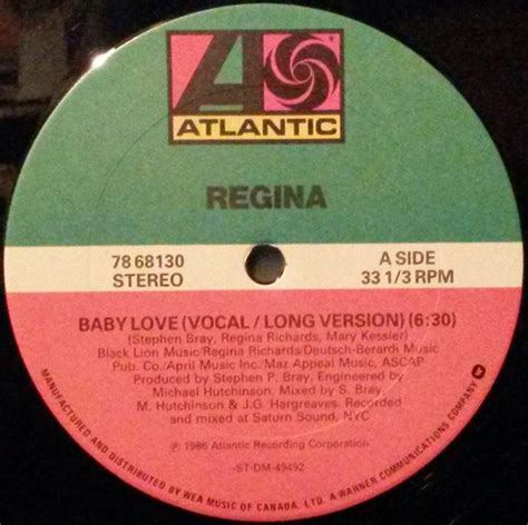 Regina – Baby Love (1986, Vinyl) - Discogs