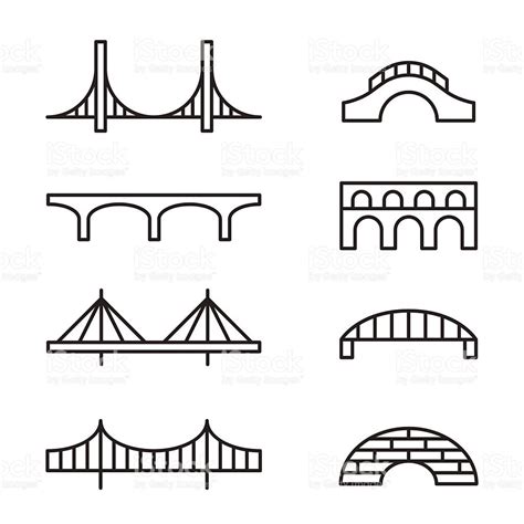 Set of simple bridge line icons. | Bridge icon, Bridge drawing, Bridge tattoo