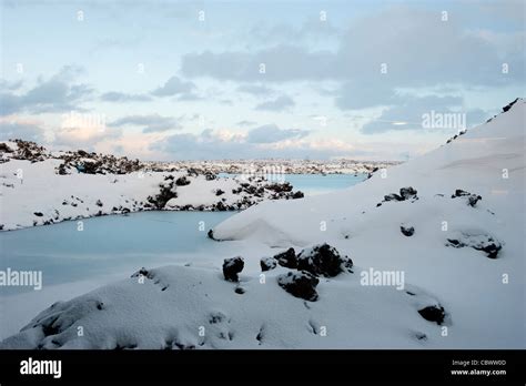 snow and ice at blue Lagoon spa Reykjavik Iceland Stock Photo - Alamy