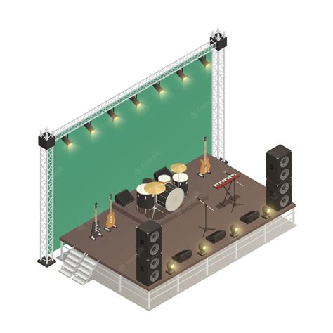 Free Vector | Stage isometric vector illustration