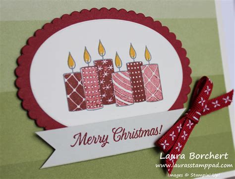 Christmas Candles look so peaceful on this Holiday Card!Laura's Stamp Pad