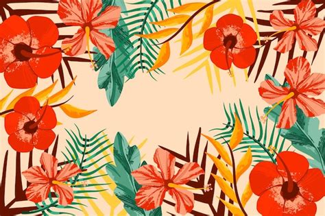 Free Vector | Tropical flowers zoom background