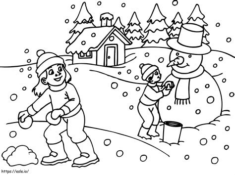 Winter Scene 2 coloring page