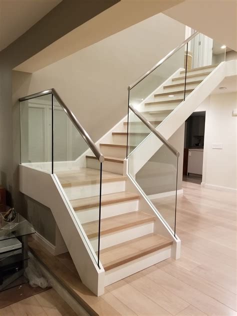 Slim base glass railing is an innovative way of attaching the glass panels to the staircase. The ...