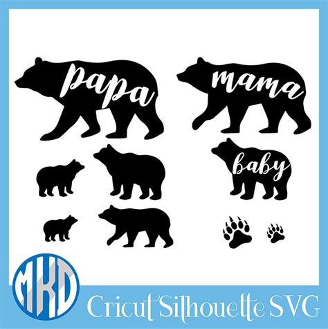 Mama Bear Svg Papa Bear Svg Baby Bear Svg Bear Svg File Misskyliedesign ...