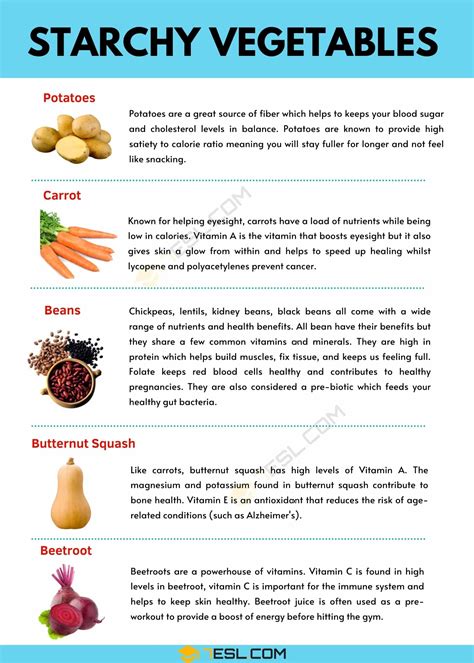 Starchy Vegetables: What Are They and their Benefits? • 7ESL