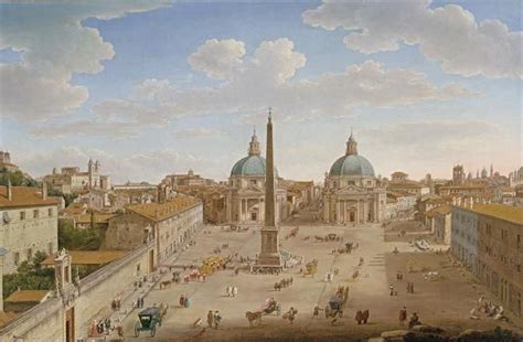 The Piazza del Popolo, Rome Painting | Hendrik Frans van Lint Oil Paintings
