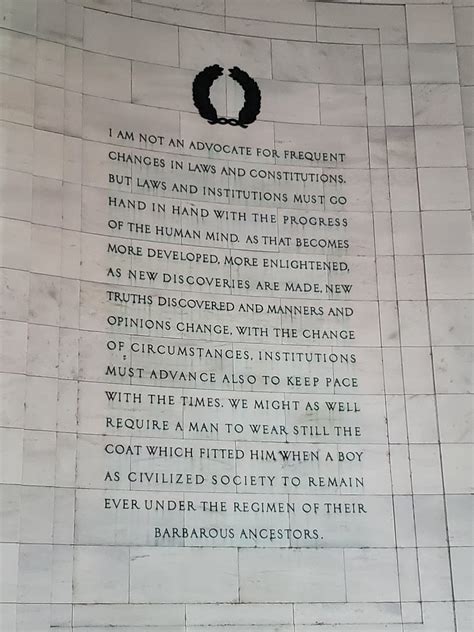 I'm in DC for work and came across this quote at the Jefferson Memorial... Seems to be more ...