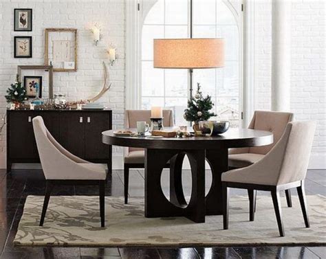 Dining Room Cream Futon Dining Chair Round Black Dining Table Candle ...