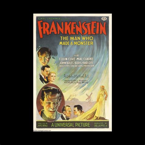 Frankenstein Movie Poster - Frankenstein - Pin | TeePublic