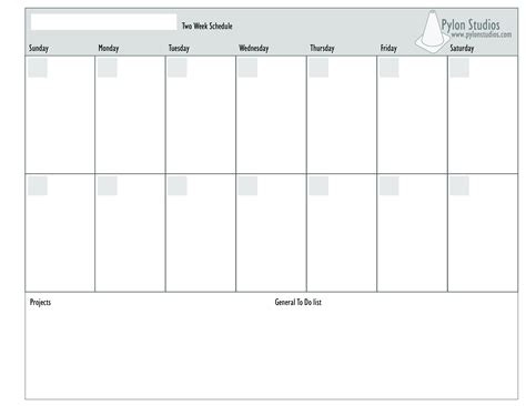 2 Week Schedule Template | Example Calendar Printable